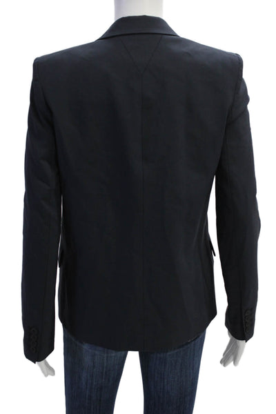 Theyskens Theory Women Dark Blue Wool Blazer V-Neck Button Size 0