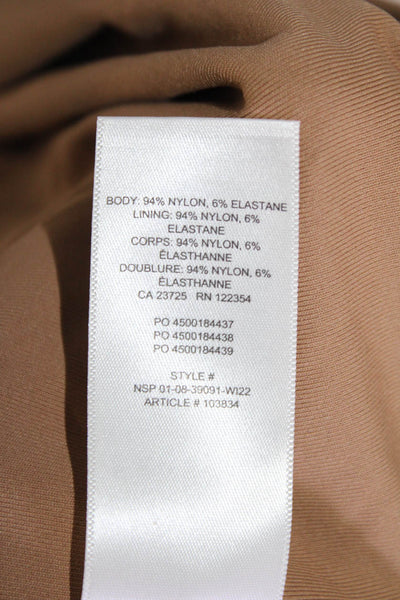 Babaton Women Sheath Dress Brown V-Neck Long Sleeve Size L
