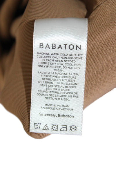 Babaton Women Sheath Dress Brown V-Neck Long Sleeve Size L
