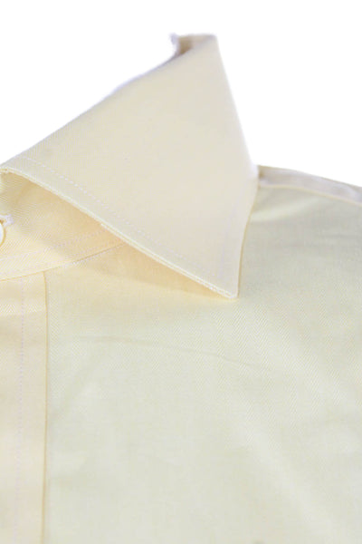Polo Ralph Lauren Mens Solid Long Sleeve Button Up Shirt Yellow Size 16.5/36-37