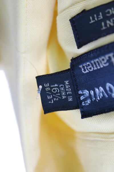 Polo Ralph Lauren Mens Solid Long Sleeve Button Up Shirt Yellow Size 16.5/36-37