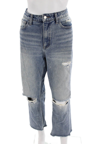 Vervet Women Boyfriend Cropped Blue Mid Rise Jeans Size 28