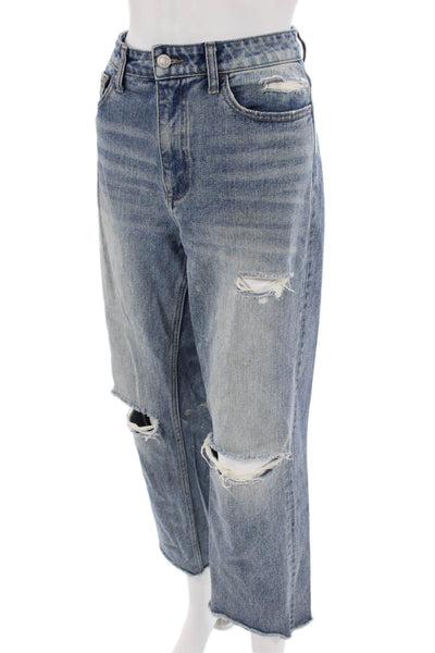 Vervet Women Boyfriend Cropped Blue Mid Rise Jeans Size 28