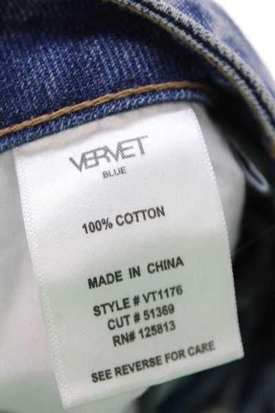 Vervet Women Boyfriend Cropped Blue Mid Rise Jeans Size 28