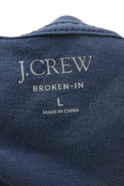 J Crew Mens Blue Cotton Crew Neck Short Sleeve T-Shirt Size L