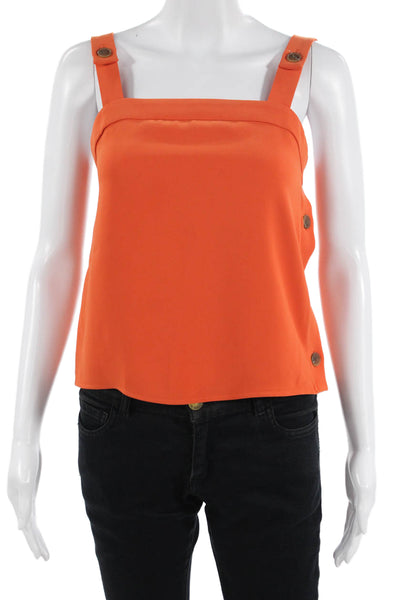 Drew Women Orange Square Neck Sleeveless Camisole Polyester Size XS