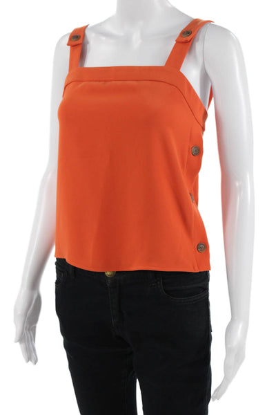 Drew Women Orange Square Neck Sleeveless Camisole Polyester Size XS