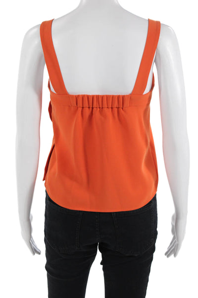Drew Women Orange Square Neck Sleeveless Camisole Polyester Size XS