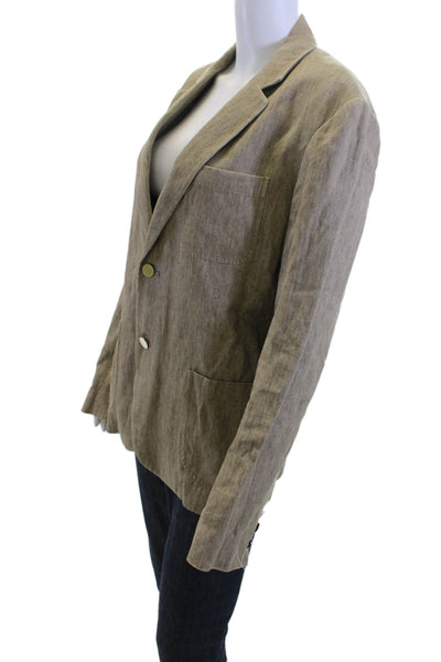 Vince Men Brown Collared Blazer Italian Fabric Size S