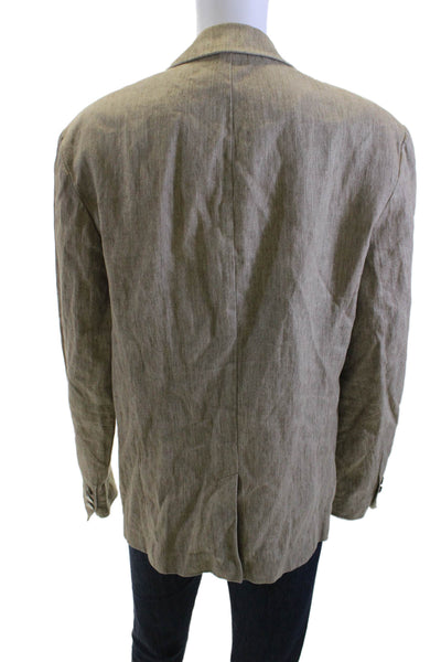 Vince Men Brown Collared Blazer Italian Fabric Size S