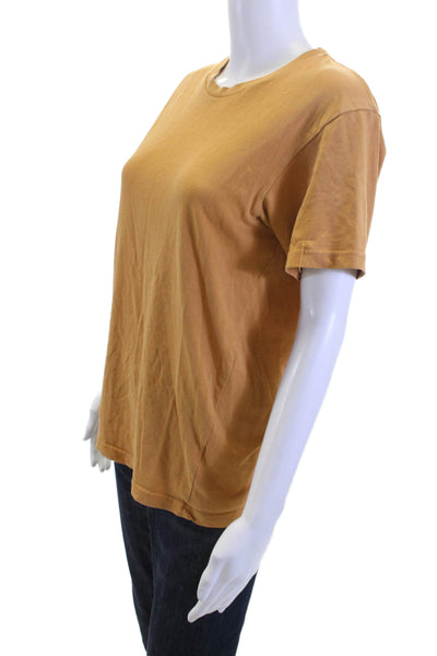Uniqlo Womens Brown Basic Crew Neck Short Sleeve T-Shirt Size S