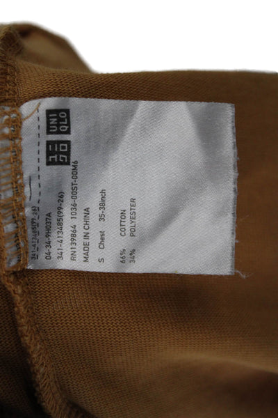 Uniqlo Womens Brown Basic Crew Neck Short Sleeve T-Shirt Size S