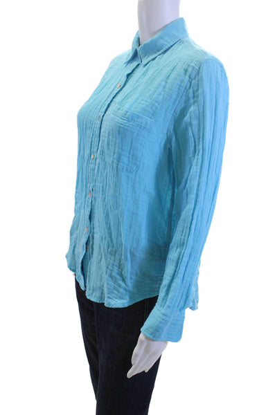 Rails Women Light Blue Collared Button-Up Top Long Sleeve Size XS Petite