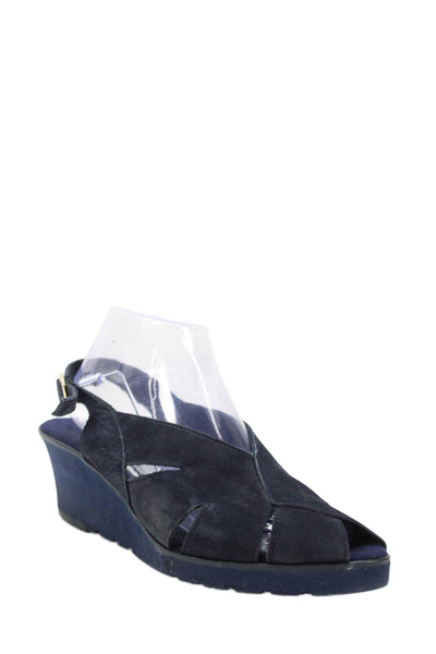 Andre Assous Womens Open Toe Slingback Open Toe Detail Heels Blue Size 8