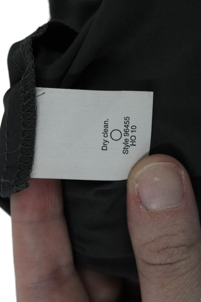 J Crew Women A-Line Fit & Flare Silk V-Neck Black Sleeveless Dress Size 2P