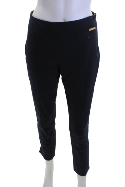 Tory Burch Women Ankle Cropped Dress Pants Dark Blue Cotton Blend Size 0