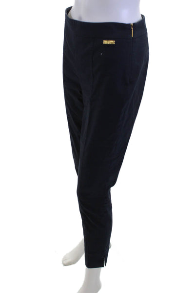Tory Burch Women Ankle Cropped Dress Pants Dark Blue Cotton Blend Size 0