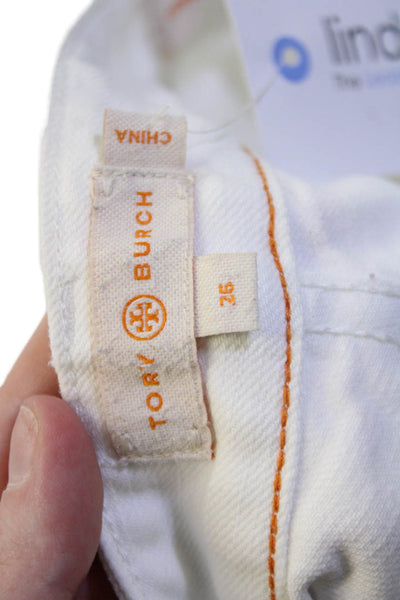 Tory Burch Women Ankle Cropped White Pants Size 26