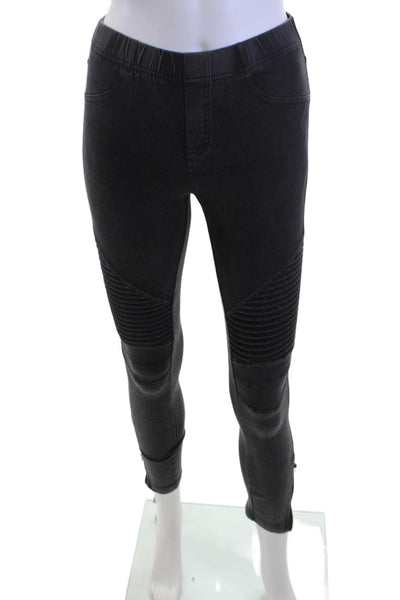 Beulah Women Jeggings Black Cotton-Spandex Biker Zip Size 4
