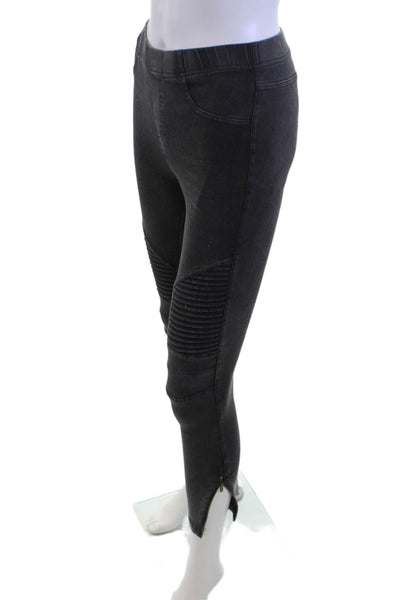 Beulah Women Jeggings Black Cotton-Spandex Biker Zip Size 4
