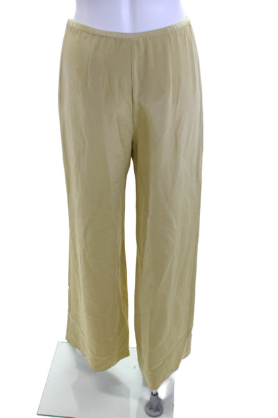 Peter Cohen Women Beige Dress Pants Solid Hook & Eye Silk Blend Size S