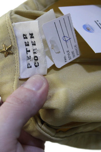Peter Cohen Women Beige Dress Pants Solid Hook & Eye Silk Blend Size S