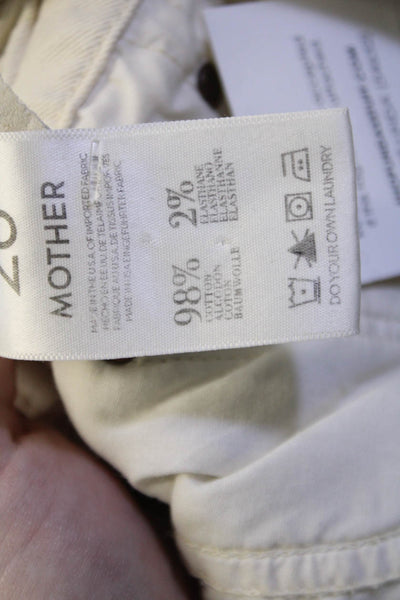 Mother Womens Ankle Skinny Beige Jeans Mid Rise Inseam 29 Size 26