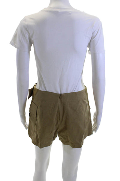 Zara Women Cargo Wrap Mini Skort Beige Cotton Solid Size S