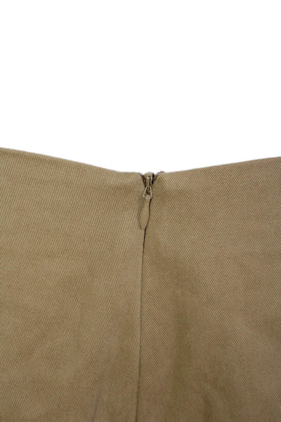 Zara Women Cargo Wrap Mini Skort Beige Cotton Solid Size S