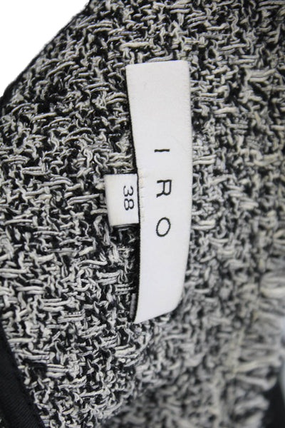IRO Womens Gray Cotton Blend Snap Jacket Crew Neck Long Sleeve Size S