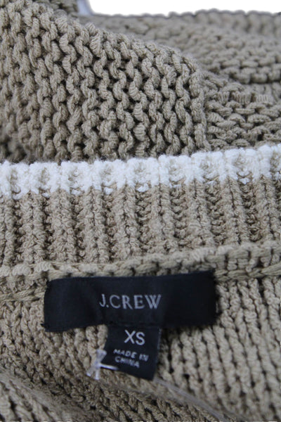J Crew Women Beige Pullover Crew Neck Wool Blend Long Sleeve Size XS