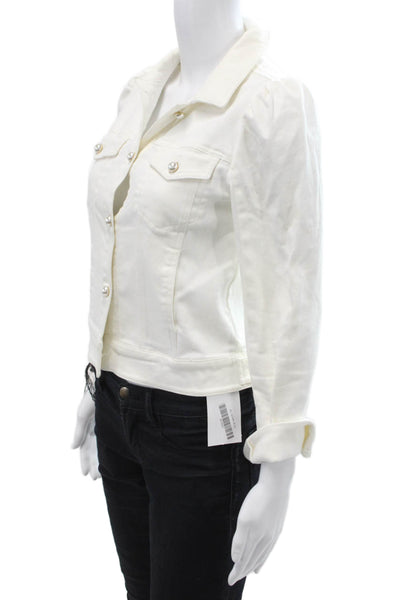 Generation Love Women White Collared Button Jacket Long Sleeve Size XS