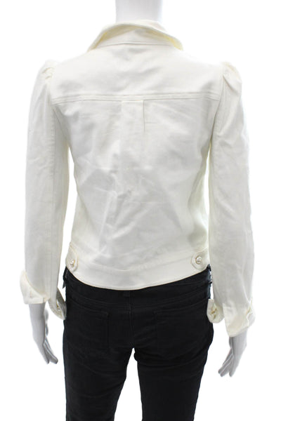 Generation Love Women White Collared Button Jacket Long Sleeve Size XS