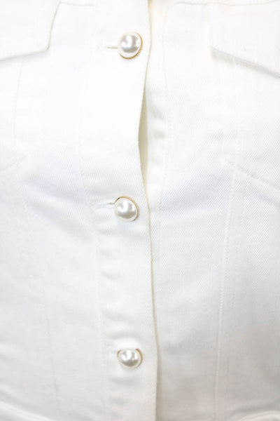 Generation Love Women White Collared Button Jacket Long Sleeve Size XS
