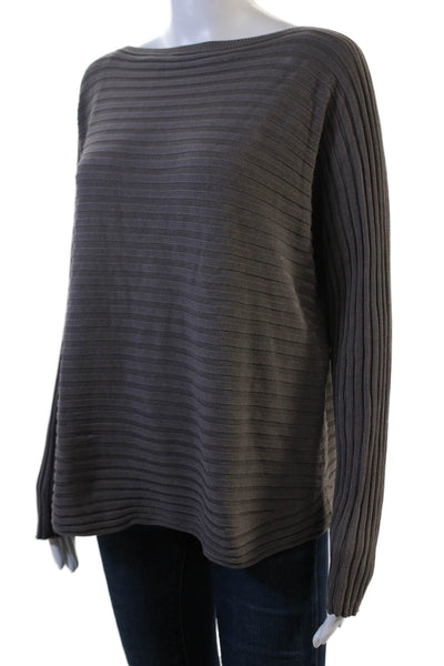 Oska Unisex Dark Gray Striped 100% Cotton Pullover Size 2