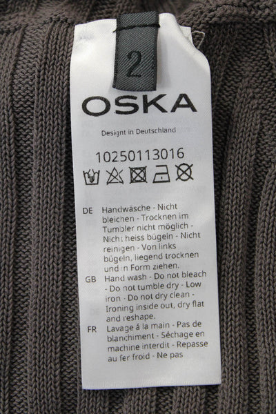 Oska Unisex Dark Gray Striped 100% Cotton Pullover Size 2
