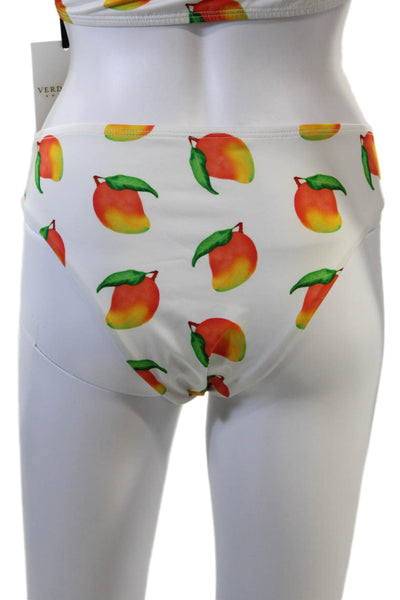 Verdelimon Women White Graphic Bikini Set Recycled Polyester Lycra Size XL