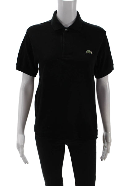 Lacoste Men Black 100% Cotton Collared Short Sleeve Polo Size 2