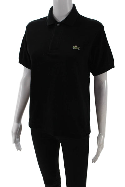 Lacoste Men Black 100% Cotton Collared Short Sleeve Polo Size 2