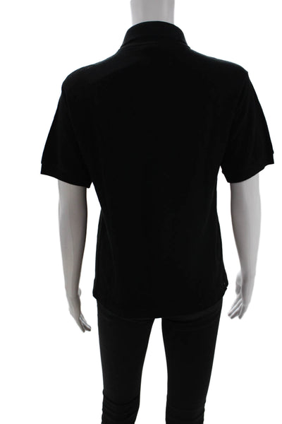 Lacoste Men Black 100% Cotton Collared Short Sleeve Polo Size 2