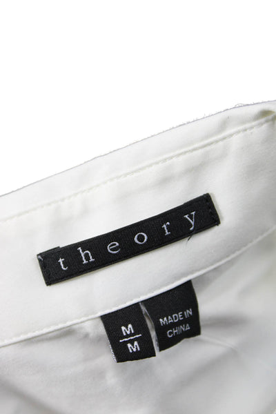 Theory Womens Black Collared Sleeveless Button-Up Blouse Size M