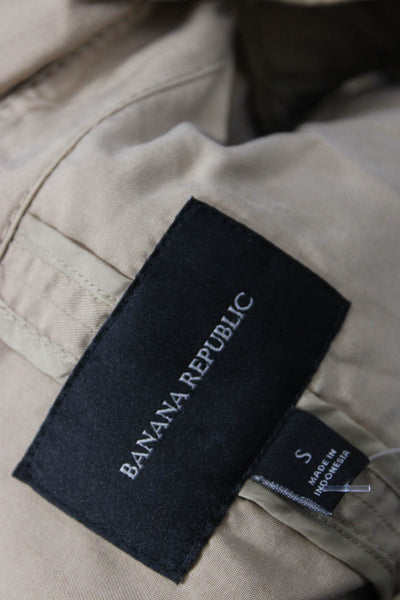 Banana Republic Women Trench Coat Vest Sleeveless Beige Tencel Size S
