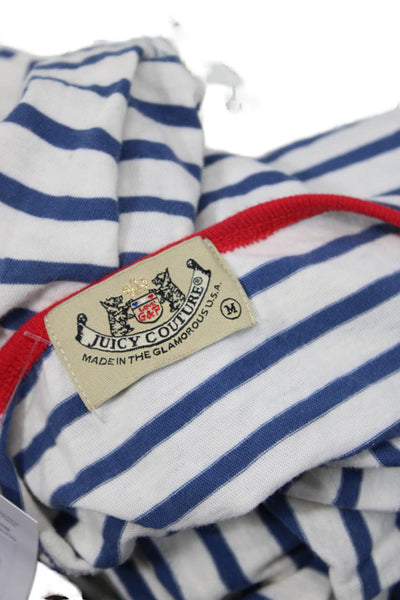 Juicy Couture Women Striped Nautical Shift T-Shirt Dress Blue 3/4 Sleeve Size S
