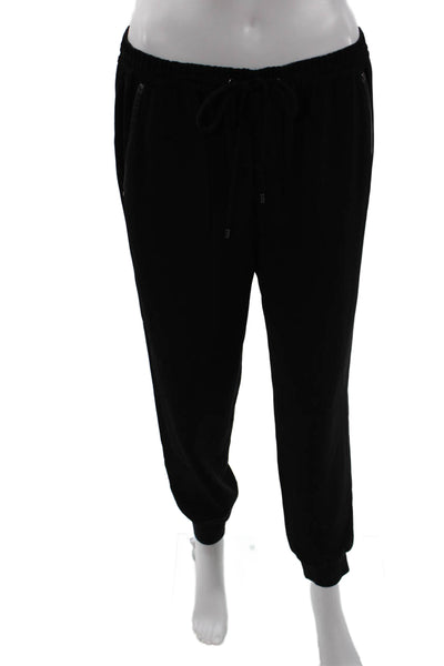 Vince Women Jogger Sweatpants Black Polyester Drawstring Size S
