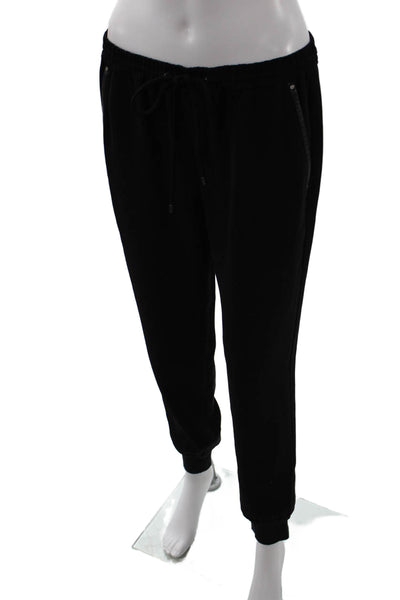 Vince Women Jogger Sweatpants Black Polyester Drawstring Size S