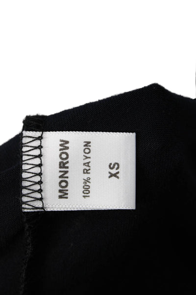 Monrow Womens Jersey Tank Black 100% Rayon Round Neck Sleeveless Size S