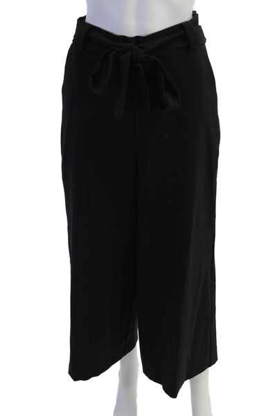 French Connection Womens Black Cropped Paperbag Pants Size 6