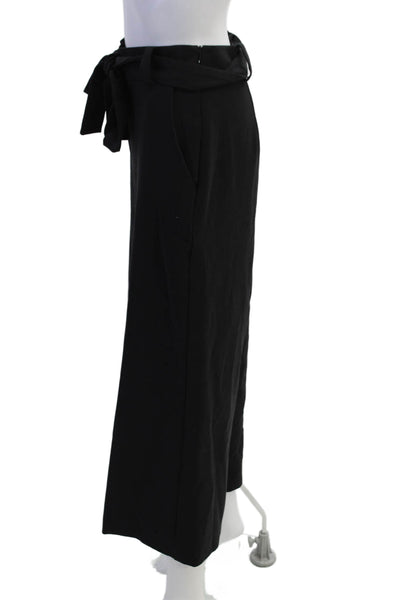 French Connection Womens Black Cropped Paperbag Pants Size 6