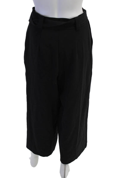 French Connection Womens Black Cropped Paperbag Pants Size 6