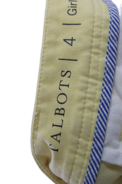 Talbots Women Ankle Chinos Yellow Button Petites Size 4
